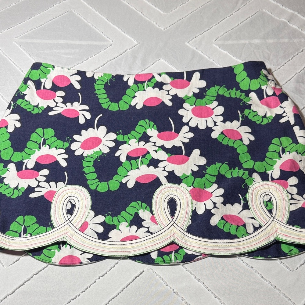 Lilly Pulitzer Navy Floral Mini Skirt